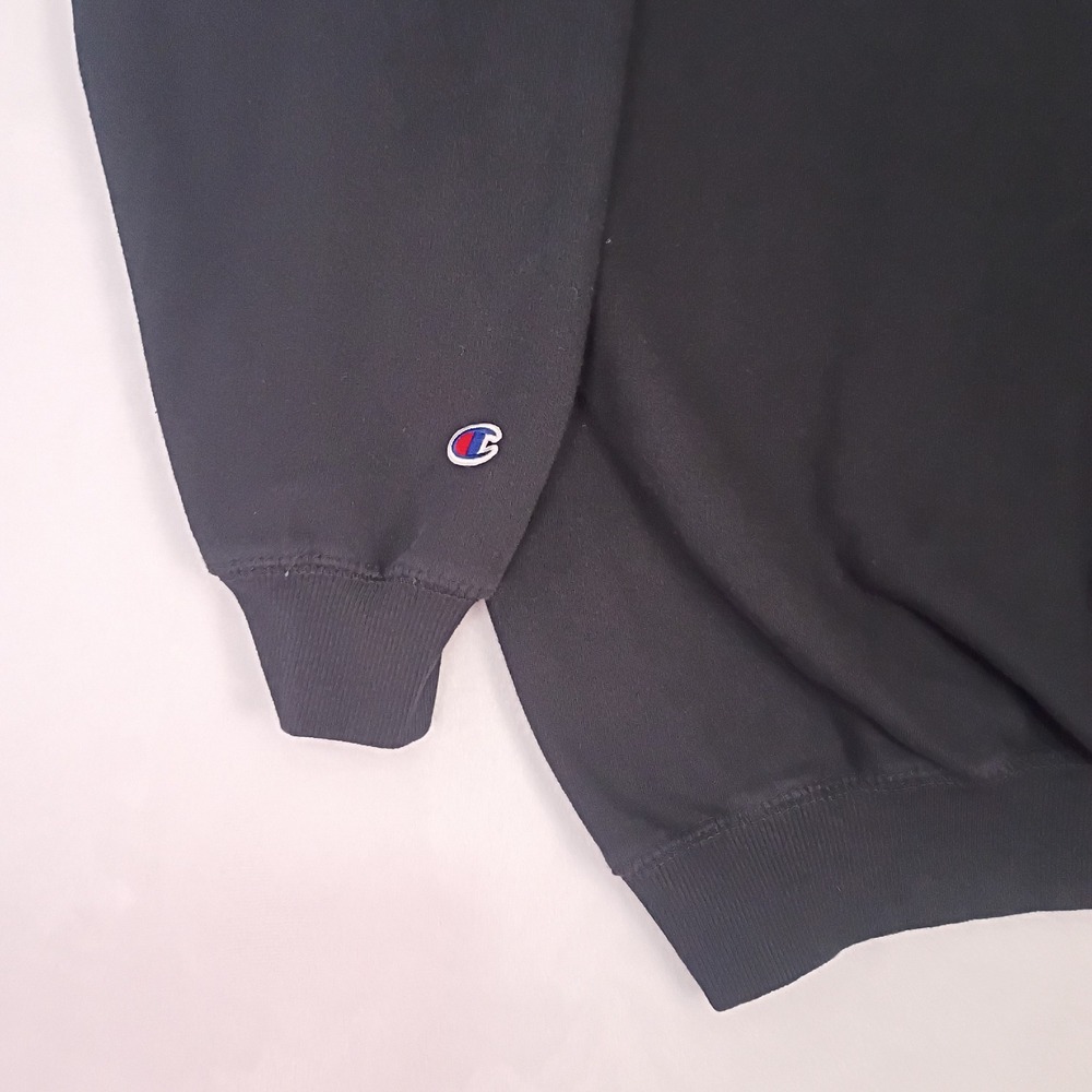 Champion Mens 2XL Black Script Logo Pullover Hoodie Fleece Sweatshirt - Picture 11 of 11